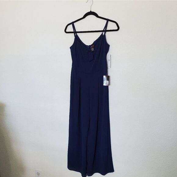 Teeze Me Juniors Sleeveless Textured Jumpsuit 1/2 Spaghetti Straps New - Picture 12 of 12